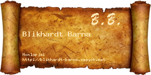 Blikhardt Barna névjegykártya